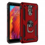 Wholesale LG Aristo 4+ (Plus) / Escape Plus / Tribute Royal K30 2019 Tech Armor Ring Grip Case with Metal Plate (Red)